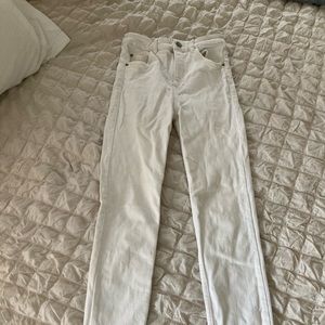 Zara High Waisted White Jeans